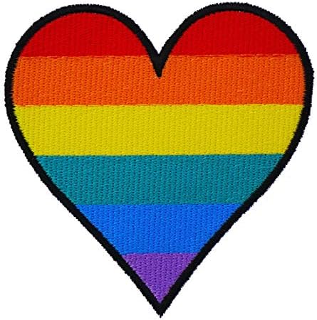 Pó gráfico pó LGBT arco -íris bordado de ferro bordado em patch patch patch gay patch lésbico patch gay orgulho vermelho coração