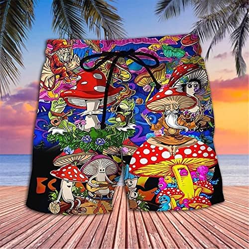 Shorts de praia de tamanho grande para homens estampas tropicais de traje de traje de traje de traje com bolsos de praia de praia fresca