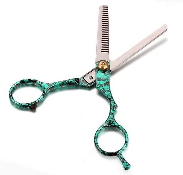 Definição de cabeleireiro profissional Corte tesoura de aço inoxidável 2pcs Conjunto verde