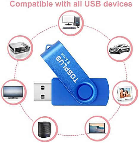 Tosplus 2 pacote 32 GB USB Flash Drive USB 2.0 Drives do polegar Memory Stick Data Storage Salto de acionamento