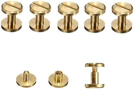 5pcs Diy parafuso de cinto plano Craft Craft Chicago unhas Brass rebites sólidos altura da cabeça de pântano 10mm