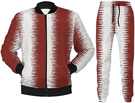 Mens Winter Winter Casual Terby Jacket Jacket Calça gradiente listrado de duas peças TECH TECH DO MEN
