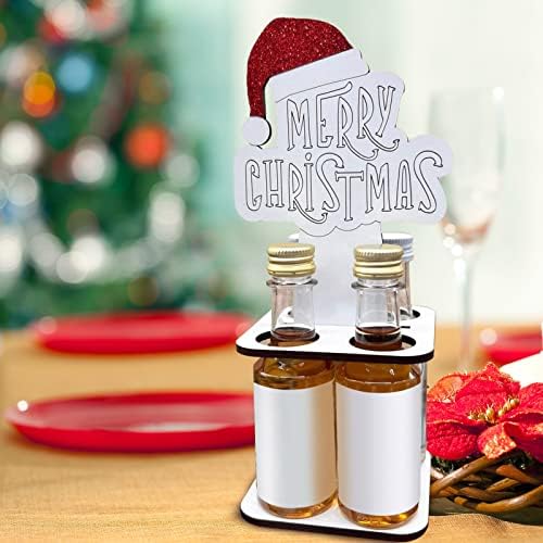 Dbylxmn Christmas Mini Wooden Wine Bottle Rack Storage Rack Conjunto do Feliz Natal Gigante Christmas Ornamento