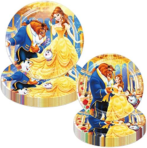 Hyouningf 40 Conde Placas de papel Princesa Tiana para Princess Tiana Birthday Party Decorations Supplies