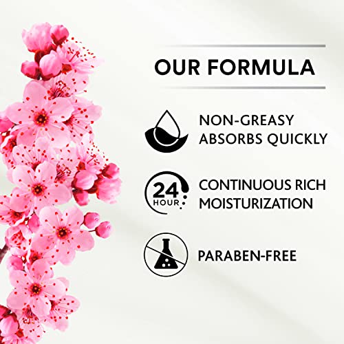 Loção de corpo suave para mulheres - perfume floral leve de flor de cerejeira selvagem, loção para a pele seca, loção para o corpo
