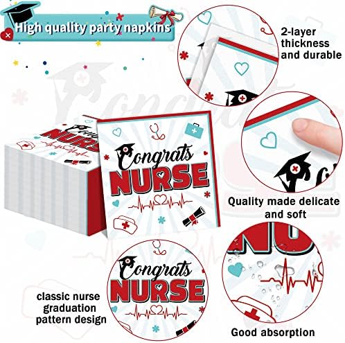 Pacote de pacote Festa de graduação em enfermagem Supplys 2023 Nurses Semana Dinâmica Disponível Guardanapo Infitalado Guardanapo