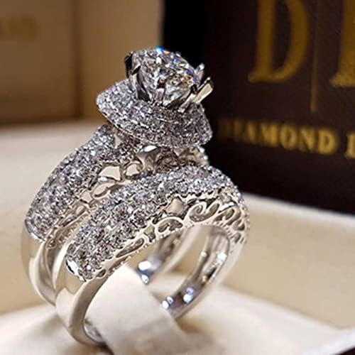 Dbylxmn embutido anel escultura prateada pontas hollow redond oito anéis femininos de paletes anel para mulheres