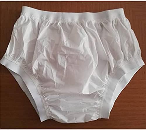 Calcinha de plástico/calças de incontinência de adultos de PVC/fraldas reutilizáveis/idosas à prova d'água/superfície macia para homens e mulheres adultos, B, L