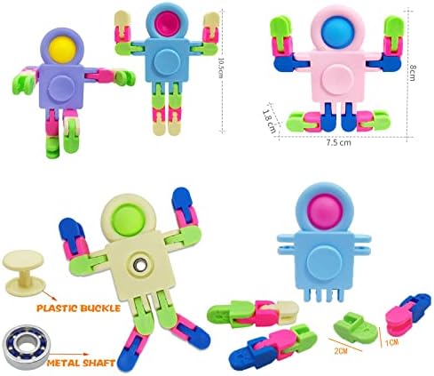16 Pack Pop Fidget Spinners Favors Favorias Prêmios, Brinquedos de Fidget Sensorial Cadeia DIY Deformável Para seu alívio
