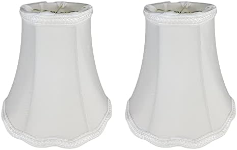 Royal Designs, Inc. Bell Designer Lamp Shade, Fitter Round Clip, DSO-83RC-8WH-2, 4 x 8 x 7,25, branco, conjunto de 2