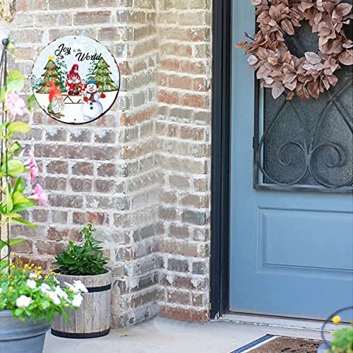 Metal Feliz Natal Principal Snowman Snow Winter Scene Alegria O mundo Round Metal Tin Sign Christmas Joy Decor