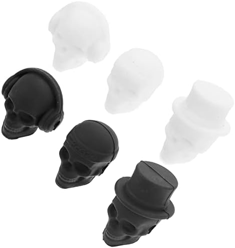 Upkoch vidro coonete 6pcs Silicone Skull Glass Reconhecedores de silicone marcadores de vidro de copo Marcando rótulos