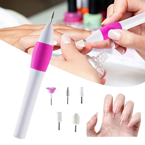 Ferrilhas de unhas elétricas com 5 bits de perfuração de unhas, kit de arquivos de moinho de polimento de unhas sem fio, ferramenta de pedicure de manicure para salão para unhas naturais/acrílicas/gel