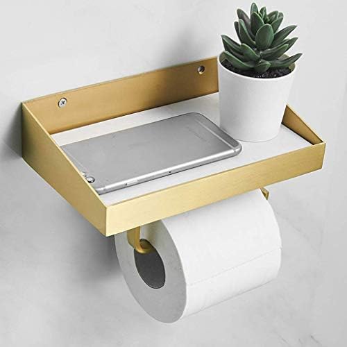 Mxiaoxia titular de papel higiênico de latão dourado, banheiro simples portador de papel, suporte de mármore perfurado