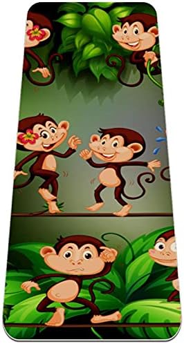 Ndkmehfoj Monkey Animal Ginástica dobrável Mat Yoga Mat Pad Não deslizamento Perca peso Esporte impermeável Exercício