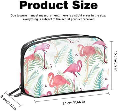 Folhas tropicais de folhas tropicais rosa Folhas de maquiagem Zipper Bolsa Travel Organizador cosmético para mulheres