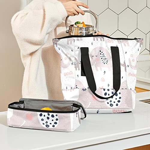 Laptop de viagem Bag para mulheres, bolsa de trabalho de gato floral fofo com bolsa de lancheira bolsa de bolsa