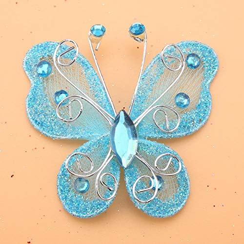 24pcs de natal ornamentos de borboleta malha glitter glitter borboleta roupas de festa de festas de parede decoração de