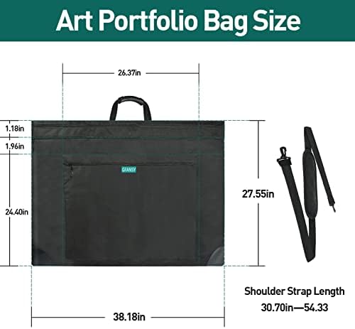 Bag do portfólio de arte Gfansy 24 x 36, pasta de portfólio suave para obras de arte, portfólio de artistas de 600d Oxford com