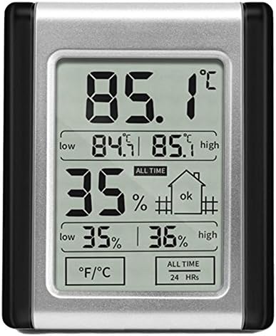 Higrômetro eletrônico e termômetro, alta baixa exibição dupla Hygrothermógrafo digital de tela de toque, Ferramenta de teste