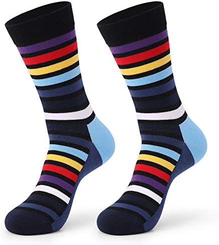 Meias masculinas 5 Pacote de meias coloridas para homens de moda de algodão de algodão meias casuais