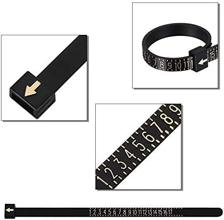 Conjunto de ferramentas de medição do Sizer de anel accmor, medidores de anel de plástico com mandril de capa de dedos, mandril de jóias