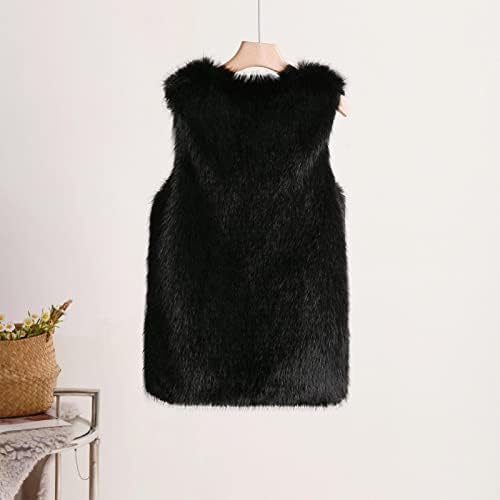 Narhbrg Faux Fur Colets for Women Casual Sleeveless Calete Jacket Sweater Open Front Front Long Cardigan