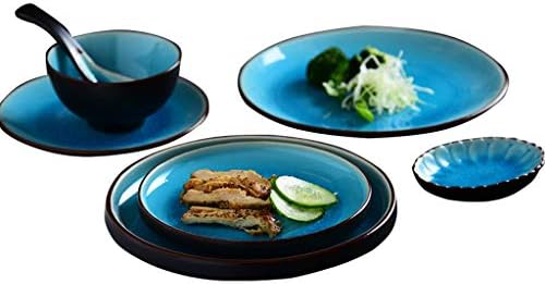 BBSJ Japonês Blue Cerâmico Placas de Cerâmica Espedante Placa de Placa de Placa de Salada Pussões Rectang Rectangle