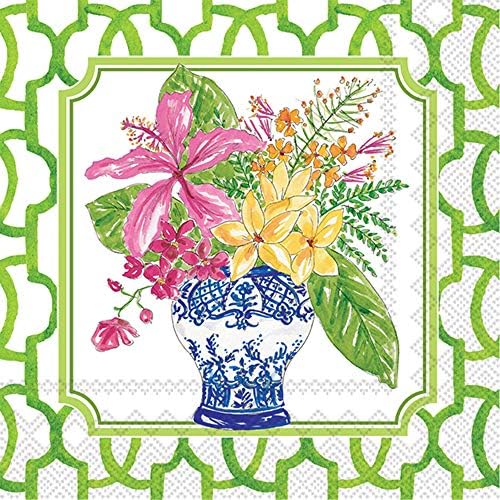 Boston International IHR 3-Bly Paper Cocktail Guardy, 5 x 5 polegadas, flores em urnas