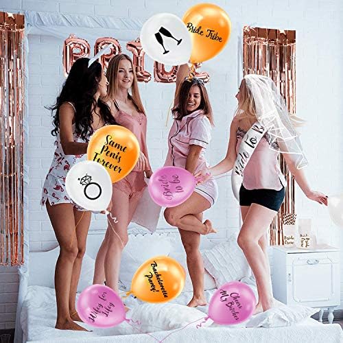 Balões engraçados de despedida de solteira decoração de chuveiro de noiva | Pacote de 16 | Balão Branco Branco e Ouro Pink Balão