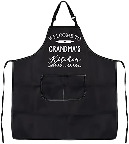 PXTIDY Bem -vindo ao avental da vovó da cozinha da vovó com bolsos da vovó Aventn vovó cozinheira presente