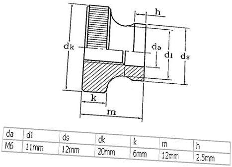 X-DREE 30 PCS M6 METRIC DE ZINC A aço de carbono revestido de polegares de polegar para impressora 3D (30 piezas