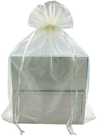 Lysxp 30pcs Organza Bags 10x14inch ， Bolsas de casamento de Organza Grandes de Organza com sacolas de doces de Natal de Frasting