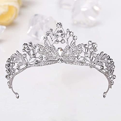 Gienex Silver Crown for Women Crystal Queen Crowns and Tiaras Girls Wedding Head Bandes Acessórios para o concurso de aniversário