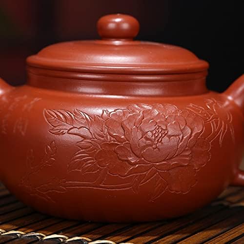 Panela wionc com flores e riquezas gravadas zisha tuapot made made kung-fu uware argila roxa drinkware