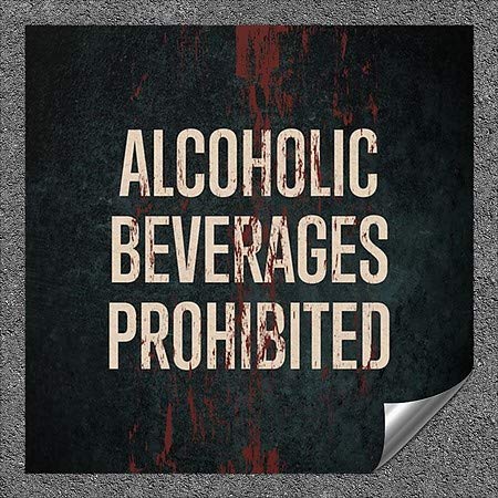 CGSIGNLAB | Bebidas alcoólicas proibidas-Gestas envelhecidas Decalque de parede de alumínio auto-adesivo de serviço