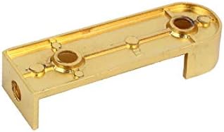 X-Dree Wardrobe Closet Rail Rail Rail Rail End suporta Tono de ouro 16mm DIA 2PCs (Armario Armario Zinc liga Rail Rail