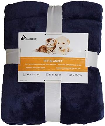 PetBed4less Premium impermeável à prova d'água, cobertor de cão de cão macio de seda, com camadas duplas reversíveis