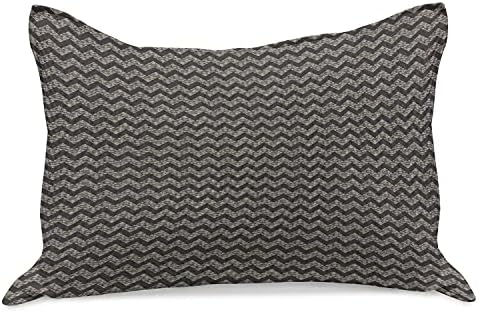 Ambesonne Chevron Kilt Quilt Cobro de travesseiros, composição geométrica contínua de ziguezague e traços interiores curtos, cobertura