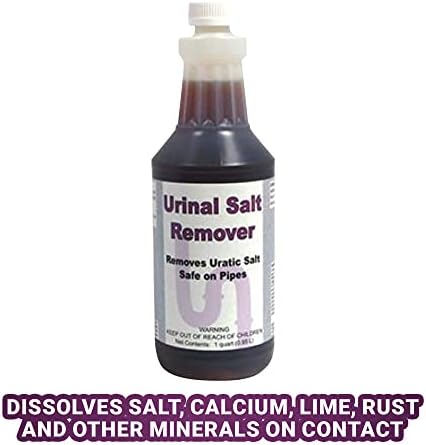 Detco Urinal Salt Remover Concentrado - Seguro em tubos e encanamento, controle de odor, limpeza de ferrugem, escala e acúmulo de sal urático, caso de 12