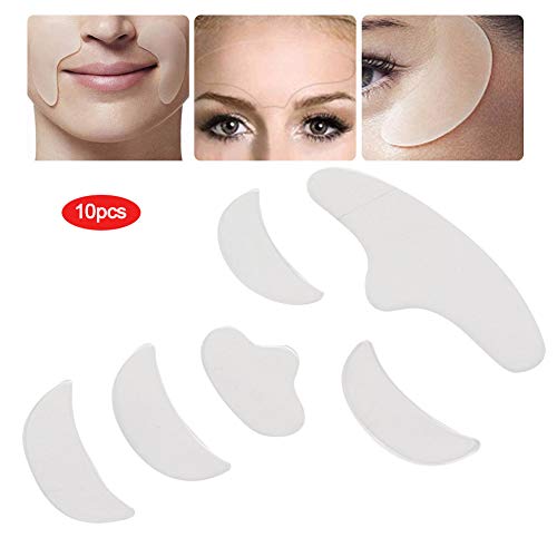 Almofada de silicone anti -rugas, 6 reutilizações de rugas de rosto para a testa queixo de olho de olho de olho de olho