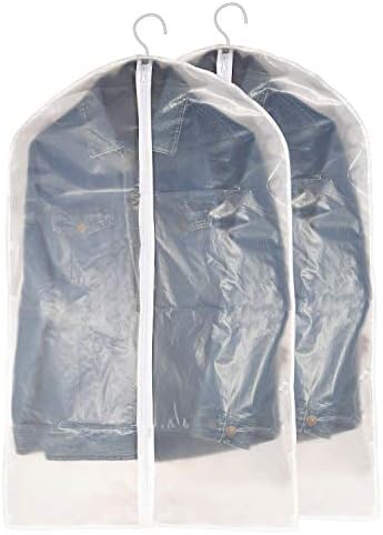 Janicenee2013 6 bolsa pendurada Bolsa de vestuário leve Clear Full Zipper Sacos Peva Tampa de poeira respirável à prova de mariposa para armazenamento de roupas de armário
