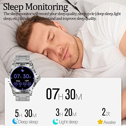 RollStimi Smart Watch for Men, Bluetooth Calling Fitness Tracker com freqüência cardíaca Monitor de sono Men.