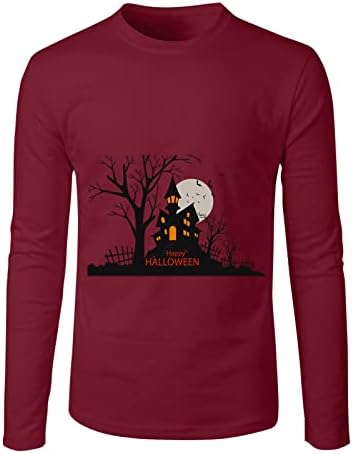 2022 Halloween Men Casual Autumn Winter Manga longa o pescoço camiseta impressa camiseta camiseta camisetas de natação