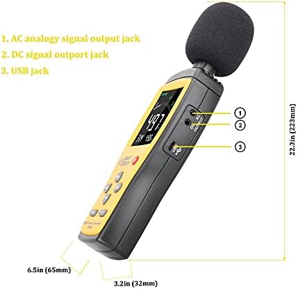 Testador de áudio de nível de ruído de som digital de som digital Decibel 30 ~ 130 DBA Color LCD Exibir microfone automotivo DB Medidor