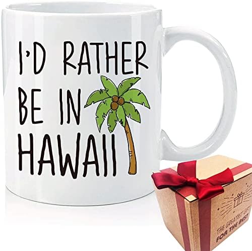 Prefiro estar na caneca do Havaí, presentes engraçados para caneca amante do Havaí para o aniversário de Natal, engraçado Hawaii Souvenirs