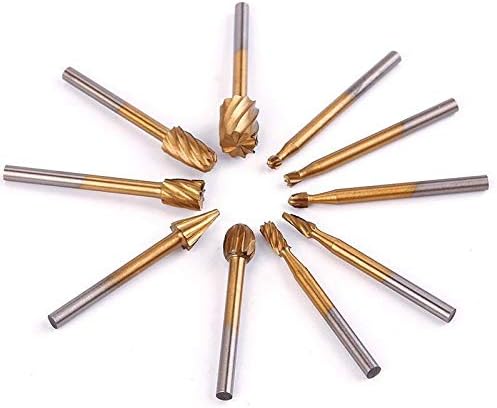 Ferramentas de polimento abrasivo 10 PCs HSS Retinging Bit Burr Kit para gravar madeira Rotary Ferramentas Simples Bits Acessórios