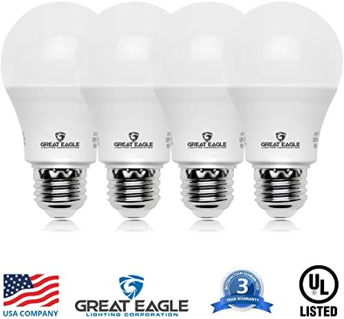 Great Eagle Lighting Corporation A19 Lâmpada LED, 10W, UL listada, 3000K, 1000 lúmens, substituição não-minúscula e padrão