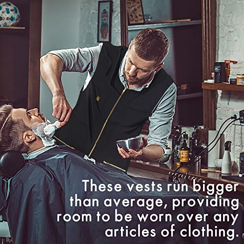 Colete de barbeiro de cabelos profissionais da rei midas - colete de corte de cabelo de homens leves - colete de zíper