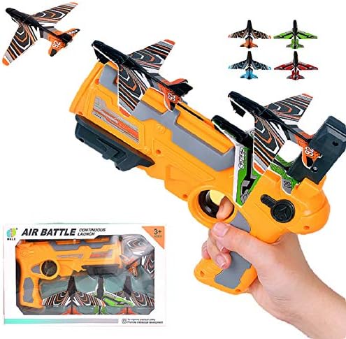 A avião de catapulta de espuma Crianças de brinquedo ao ar livre garoto de garoto jogando giroscópio Modelo de planador de lançador